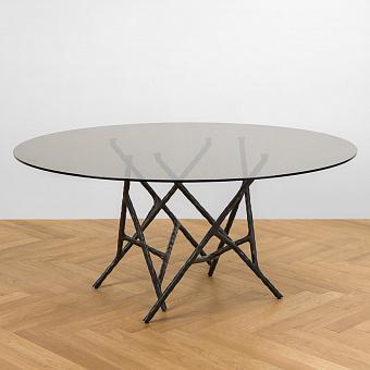 Обеденный стол Circeo Dining Table, Antracite Steel стекло Bronze Glass