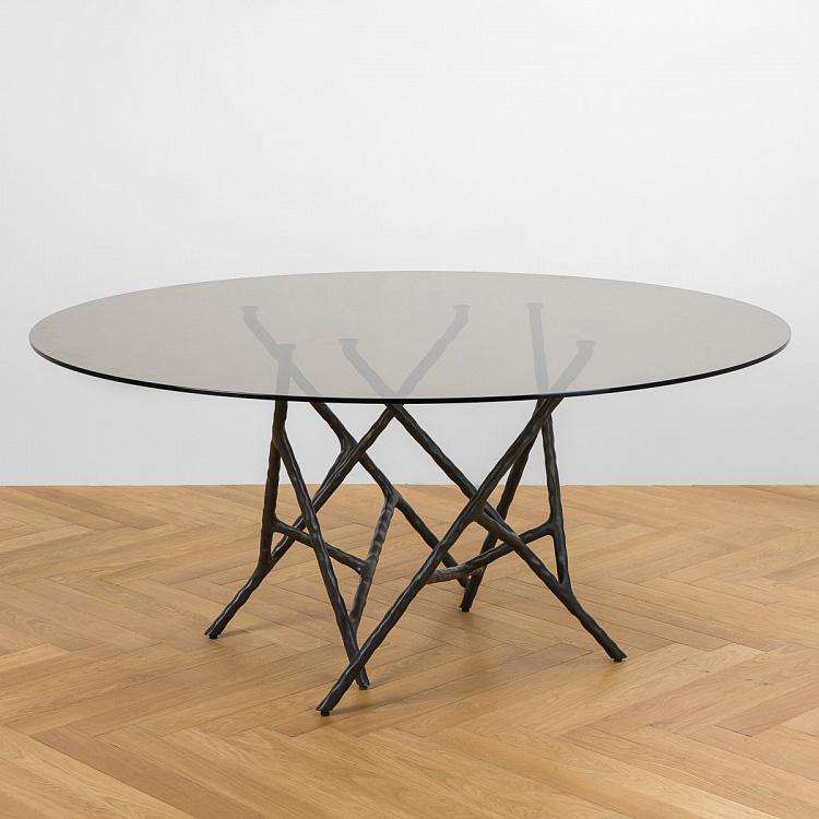 Обеденный круглый стол Чирчео Circeo Dining Table, Antracite Steel