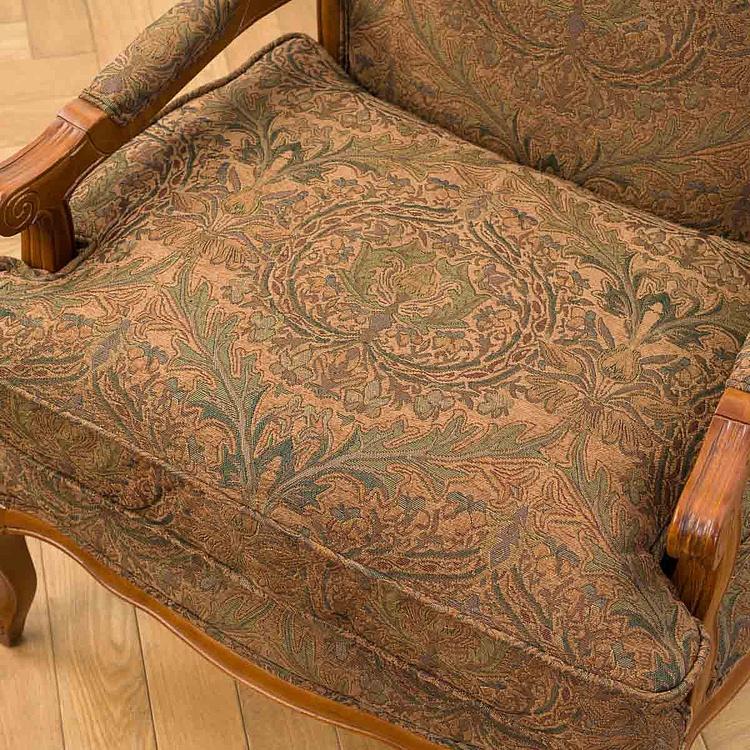 Кресло Marie Armchair, Oak Dark Amber вискоза и полиэстер Burnt Green Jacquard - ракурс 5