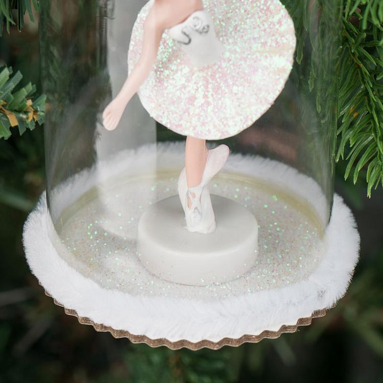 Набор из трёх ёлочных игрушек Балерины под стеклянным куполом Set Of 3 Glass Dome Ballerinas 15,5 cm