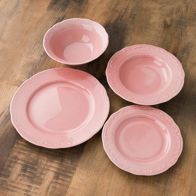 Пудрово-розовая обеденная тарелка Старая Вена Vecchio Vienna Dinner Plate Powder Pink