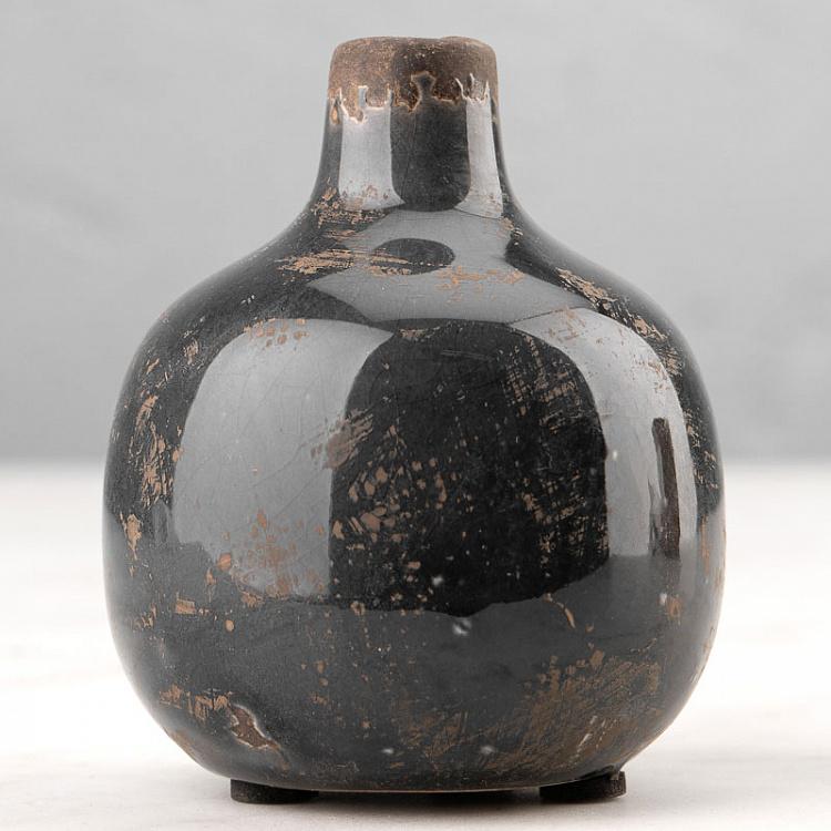 Керамическая тёмно-серая мини-ваза Ceramic Vase Grey And Black Mini