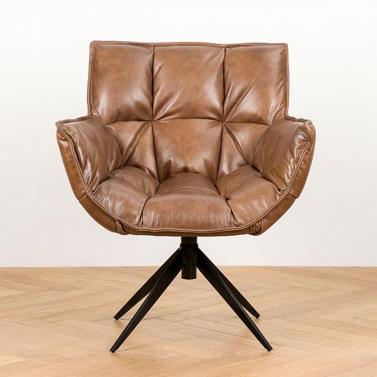 Вращающееся кресло Центр, чёрные матовые ножки Center Swivel Armchair, Black Matt Metal RM