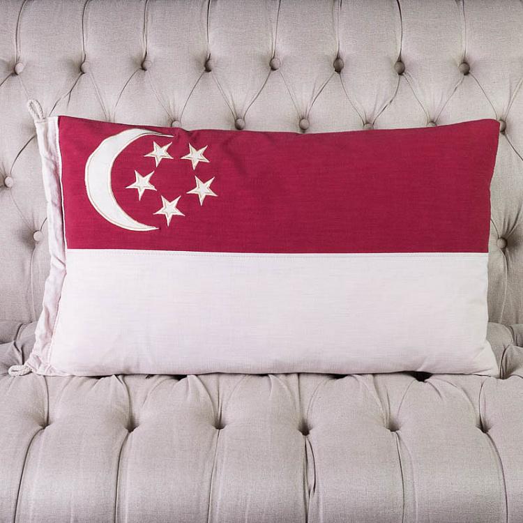 Декоративная подушка с флагом Сингапура, S Flag Cushion Singapore Small