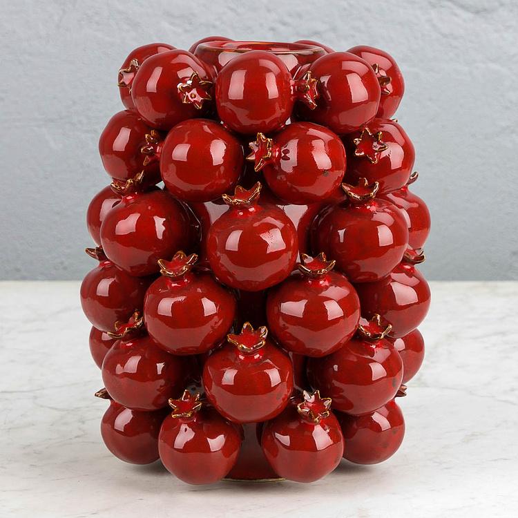 Красная широкая ваза Гранаты Farandole Of Pomegranates High Vase