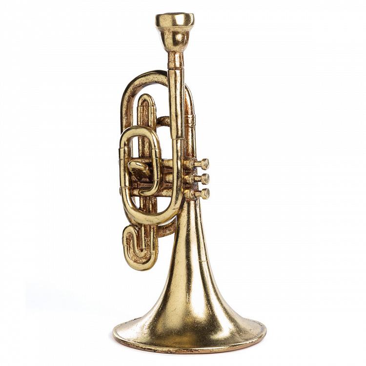 Подсвечник Труба Trumpet Candle Holder Gold