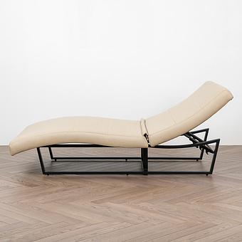 Садовый шезлонг-лежак Wave Lounger, Black акриловая ткань Heather Beige - ракурс 3