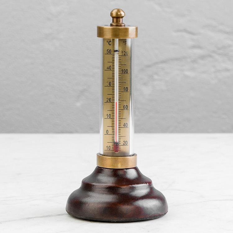 Круглый термометр на кожаной подставке Round Leather Base Thermometer