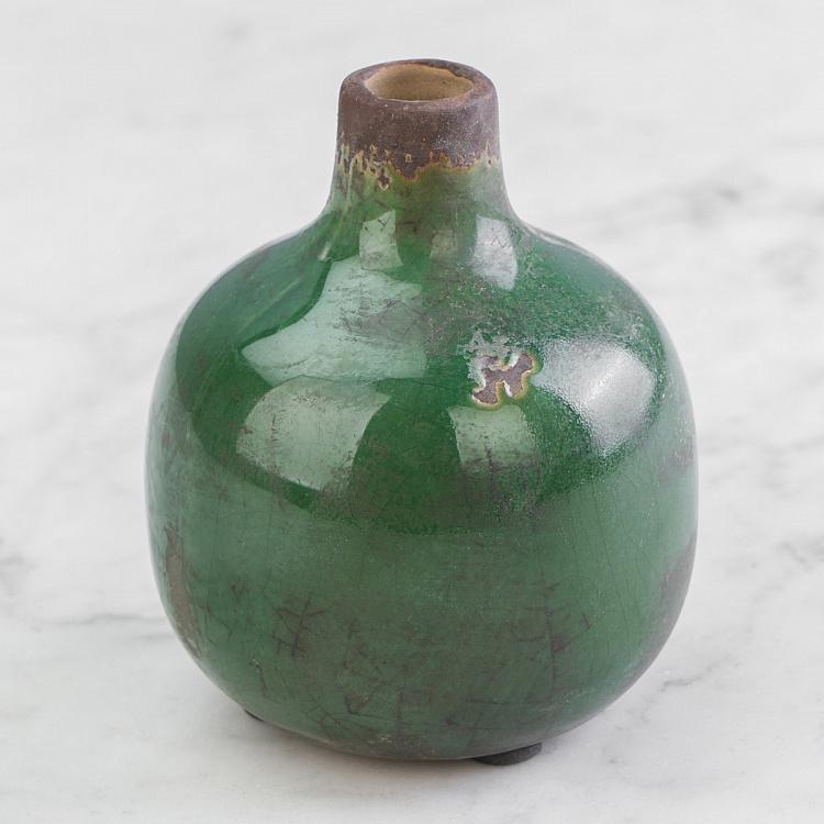 Керамическая зелёная мини-ваза Ceramic Vase Olive Green Mini