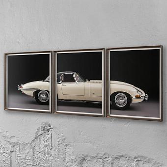 Set Of 3 Jaguar E-Type Series, Pewter Frame