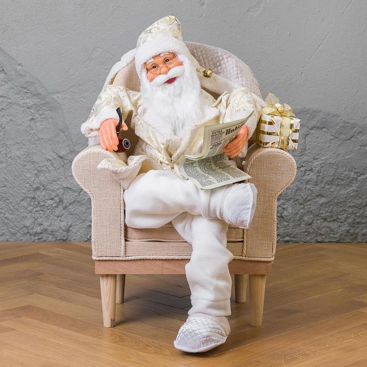 Музыкальная фигурка Санта-Клаус в кресле Musical Santa Claus In Chair 80 cm