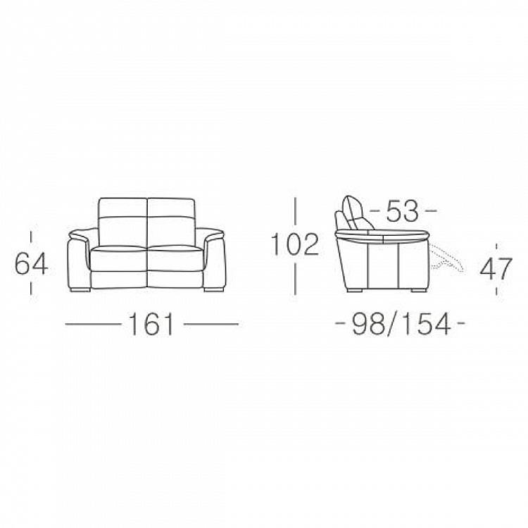 Двухместный диван электро-реклайнер Сержио Sergio 2 Seater