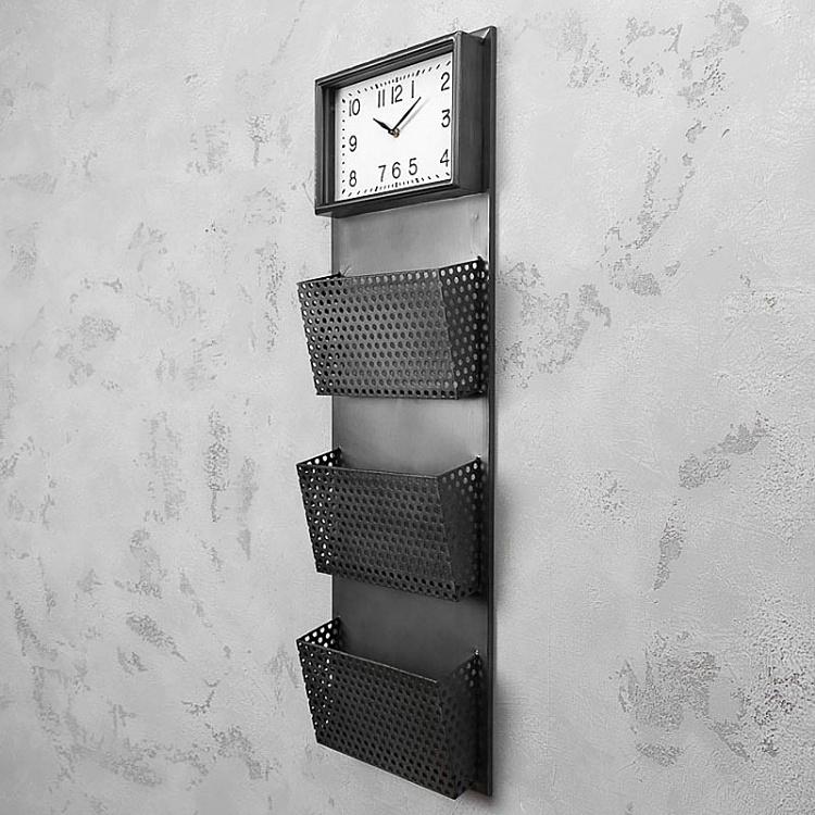 Часы с газетницей Clock With Documents Holder