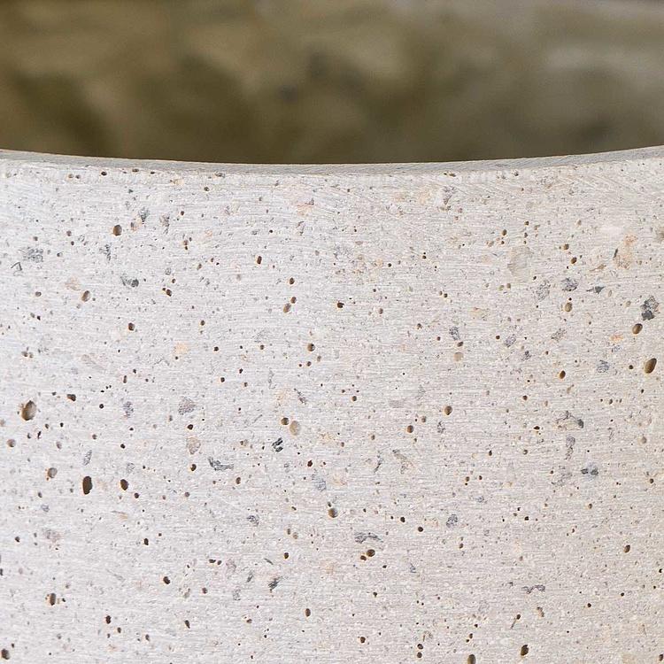 Подвесное серо-белое кашпо-чаша Эффектори Бетон, S Effectory Beton Hanging Bowl White Sand Small