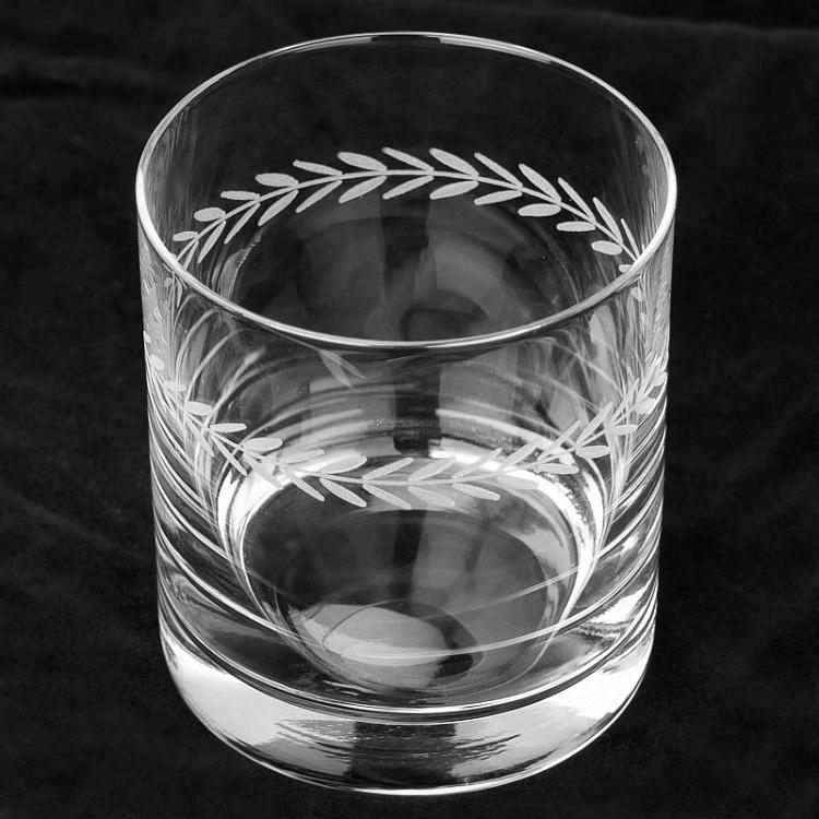 Стакан для виски с узором Листва Leaf Cutting Whisky Glass