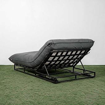 Садовый шезлонг-лежак Coral Lounger, Black акриловая ткань Anthracite Carbon - ракурс 4