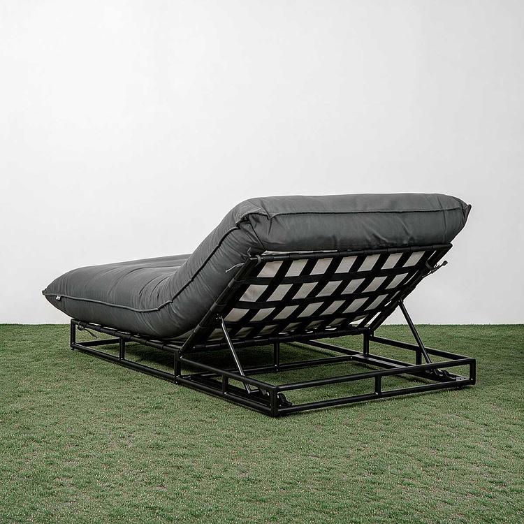 Садовый шезлонг-лежак Coral Lounger, Black акриловая ткань Anthracite Carbon - ракурс 4