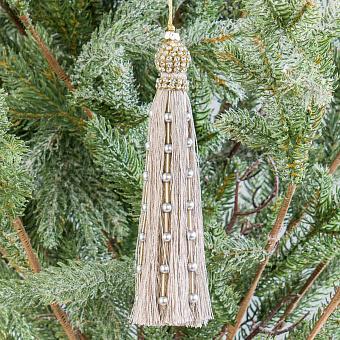 Tassel Beads Pendant Beige 16 cm