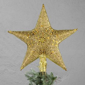 Star Tree Topper Gold With Rhinestones 49 cm