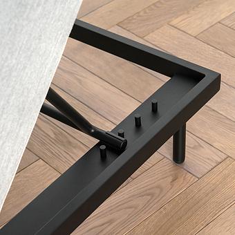 Садовый шезлонг-лежак Chic Lounger, Black акриловая ткань Lead Chine - ракурс 7