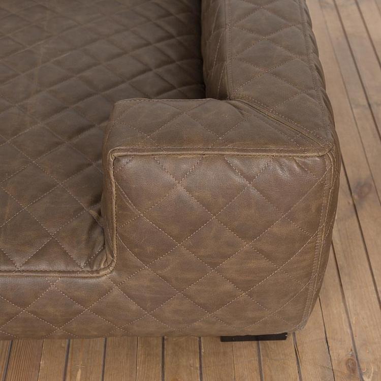 Коричневый диван для собак/кошек Эдоардо с прострочкой Бентли, L Edoardo Sofa Large, Charcoal Bentley Stitch