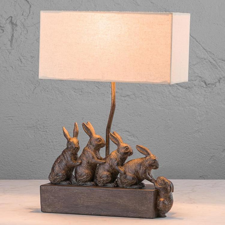 Small Rabbits Table Lamp With Shade