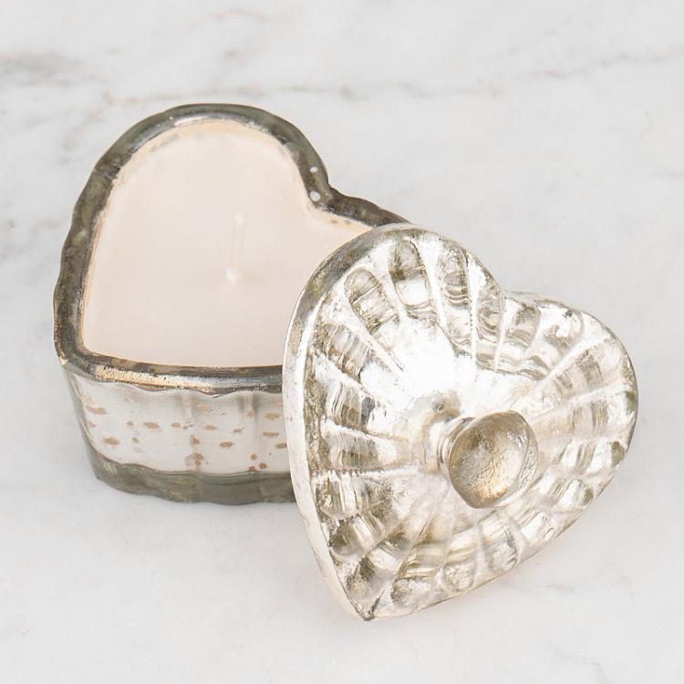 Свеча в подсвечнике в форме сердца Heart Glass Box With Candle