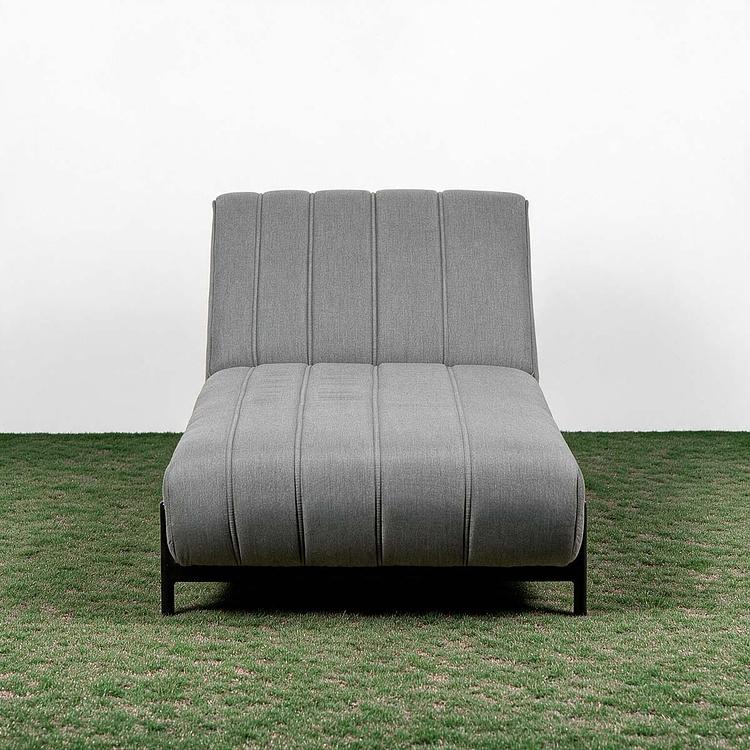 Садовый шезлонг-лежак Luna Lounger, Black акриловая ткань Flanelle - ракурс 2