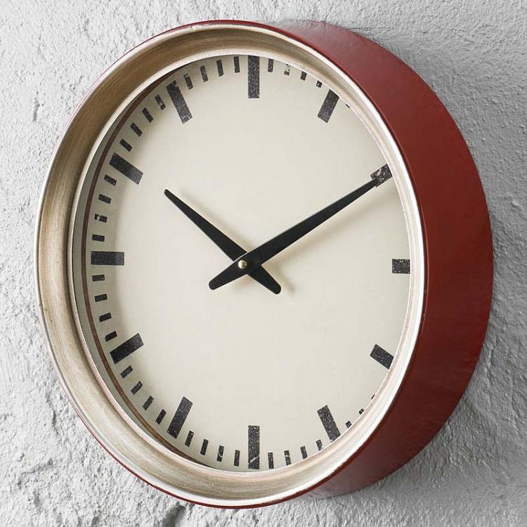 Hornu Burgundy Metal Clock