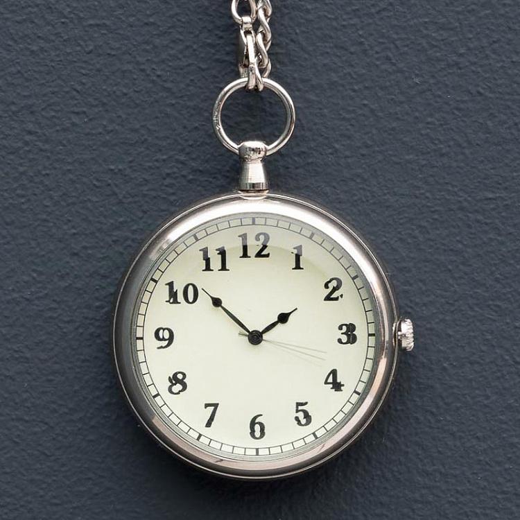 Карманные часы с узором на крышке и цепочкой  Brass Patina Pocket Watch With Chain