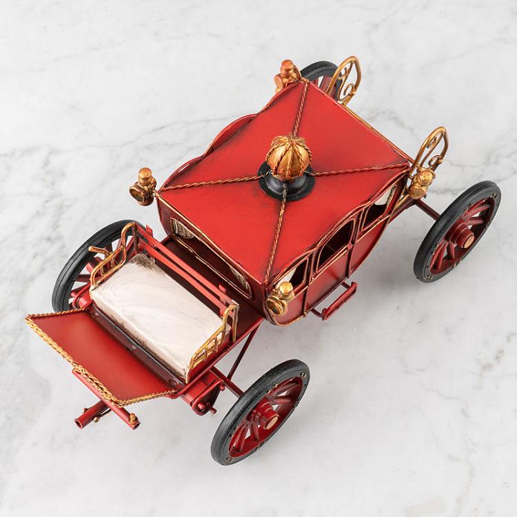 Новогодняя фигурка Красная карета Metal Carriage Red 32 cm