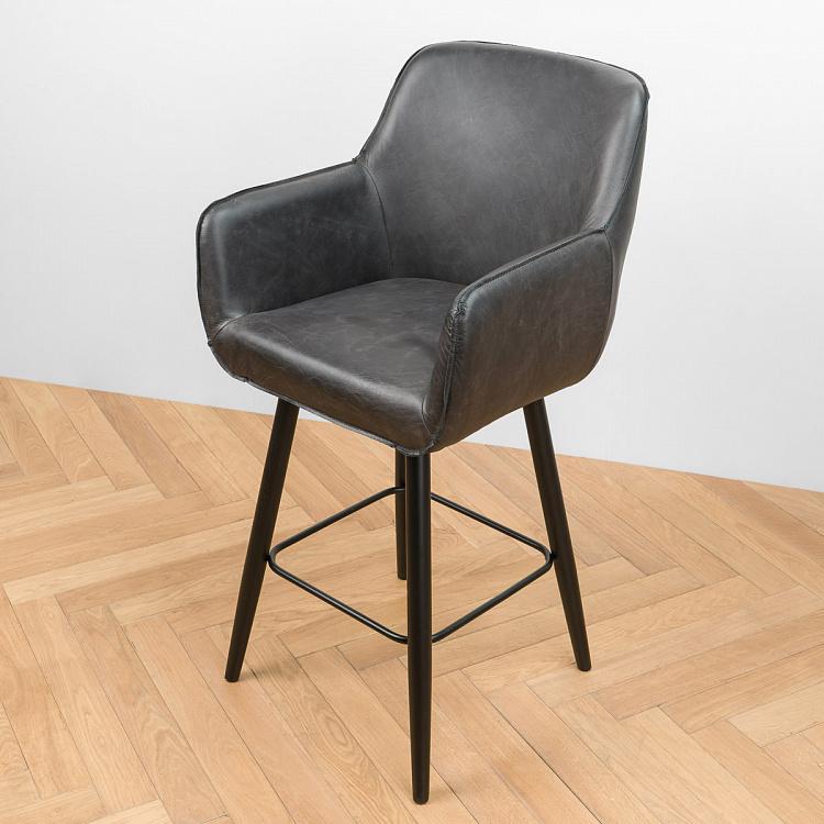 Барный стул Кофе, чёрные ножки Coffee Barstool, Oak Black