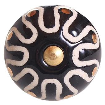 Flower Vintage Knob Black