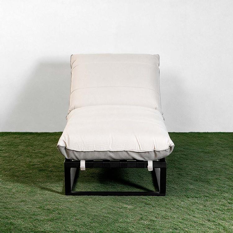 Садовый шезлонг-лежак Reef Lounger, Black акриловая ткань Light Stone - ракурс 2