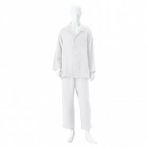 Crepe Gauze Pajamas Sleep Wear White XL
