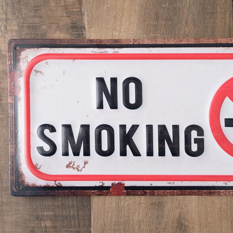 Металлическая табличка Не курить Plaque Metal No Smoking Fond Blanc
