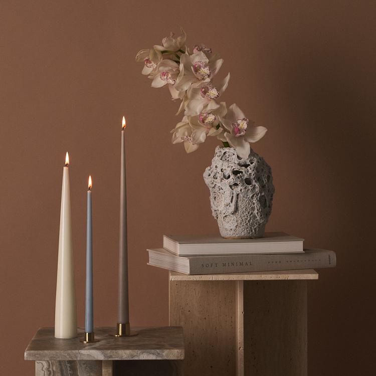 Самозатухающая парафиновая свеча конусная матовая Taper Candle Matt