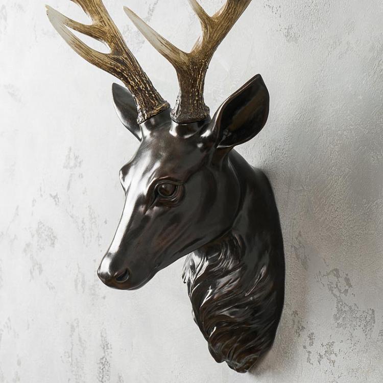 Настенное украшение Голова оленя чёрная Wall Object Deer Head