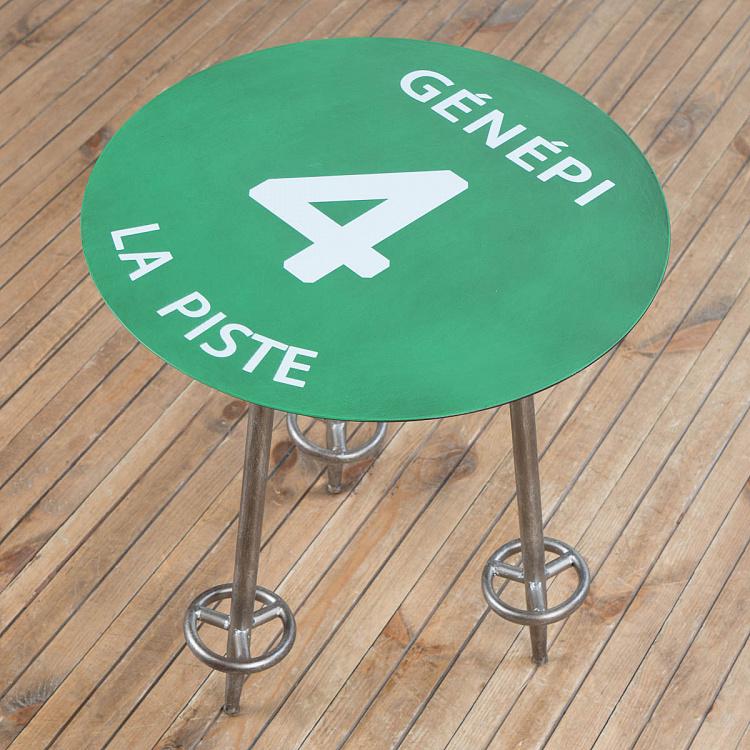 Зелёный журнальный стол Женепи 4 Metal Table Green Run Genepi 4