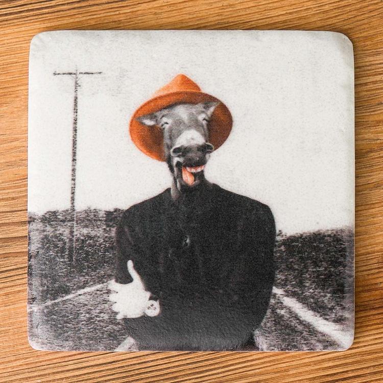 Набор из четырёх подставок под стаканы Киноцефалы Set Of 4 Stone Coasters Cynocephalus