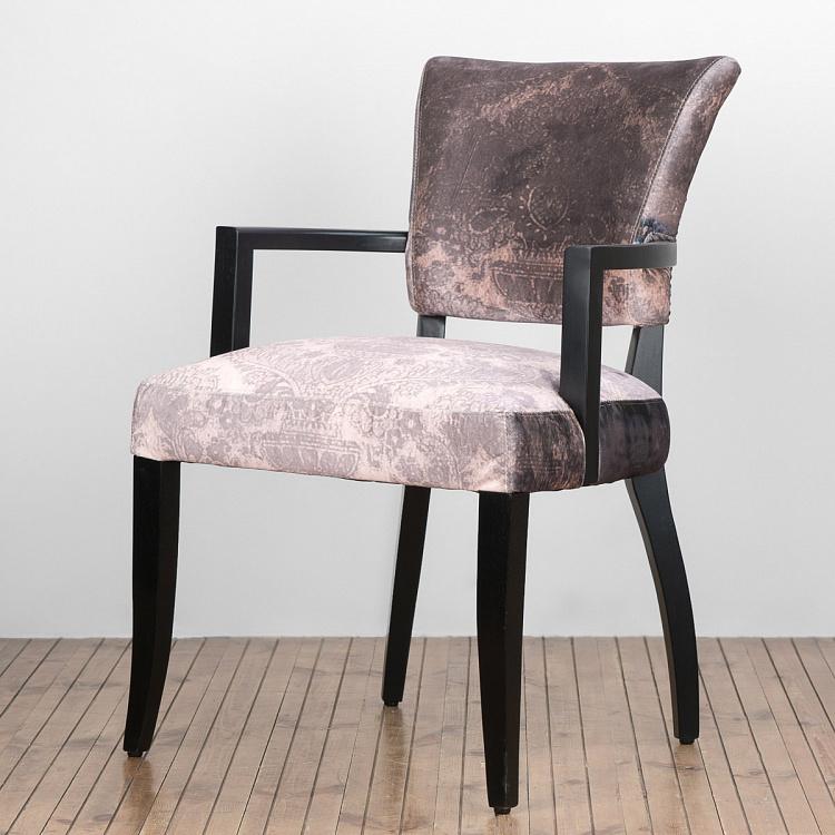 Стул Мими с подлокотниками, чёрные ножки Mimi Dining Chair With Arms, Black Wood