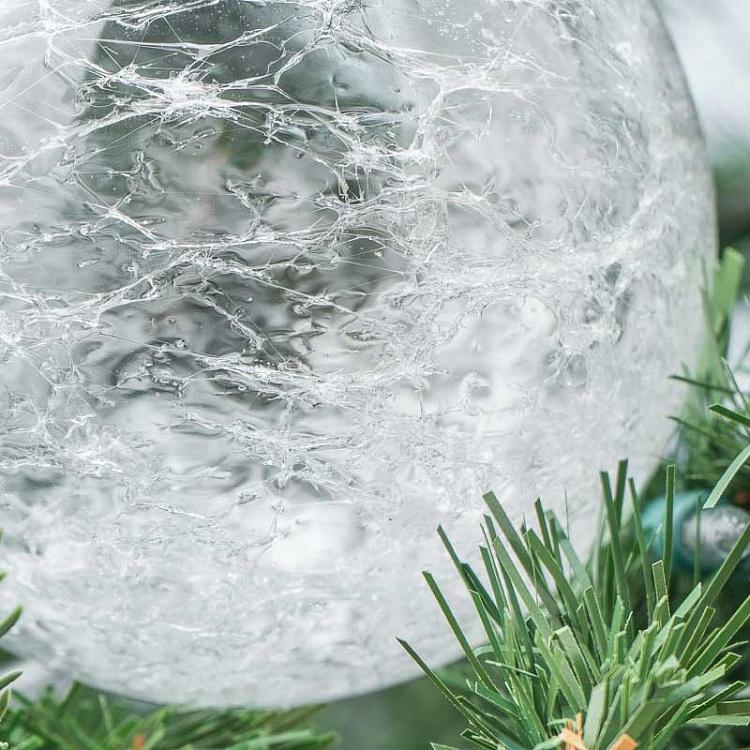 Прозрачный ёлочный шар со снегом внутри Glass Ball With Snow Inside Clear/White 10 cm