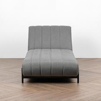Садовый шезлонг-лежак Luna Lounger, Black акриловая ткань Flanelle - ракурс 2