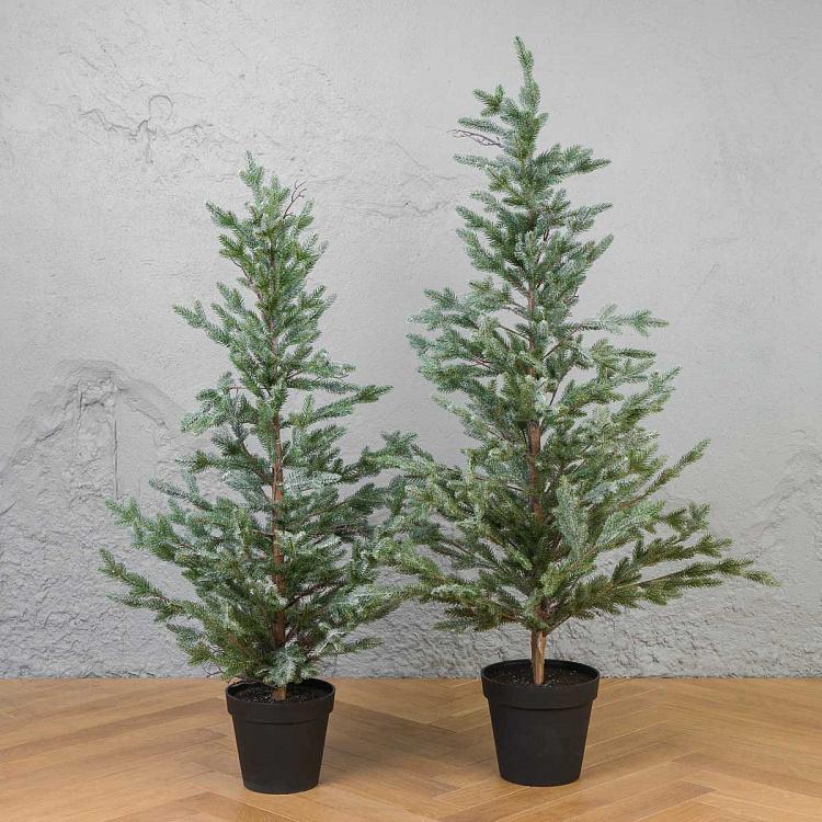 Искусственная заснеженная новогодняя ёлка в кашпо, 125 см Frost-Covered Christmas Tree In Pot 125 cm