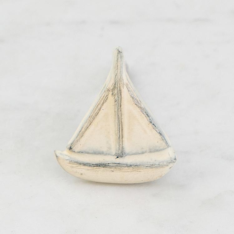 Мебельная ручка Парусник белый Sailboat Knob White