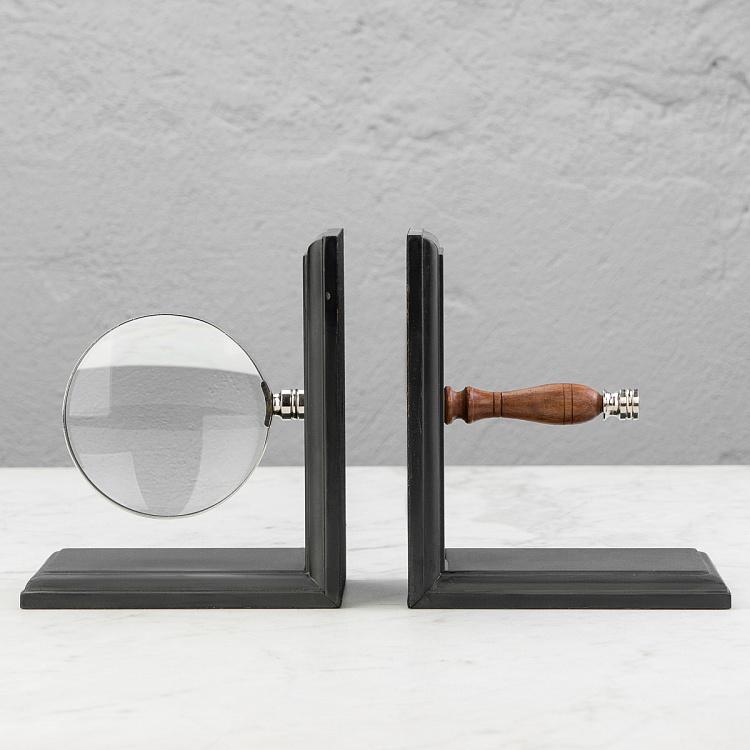 Набор из двух держателей для книг Лупа Bookend Magnifier