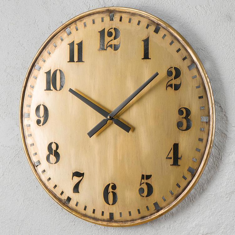 Настенные часы с патиной Трафарет Brass Patina Openwork Clock