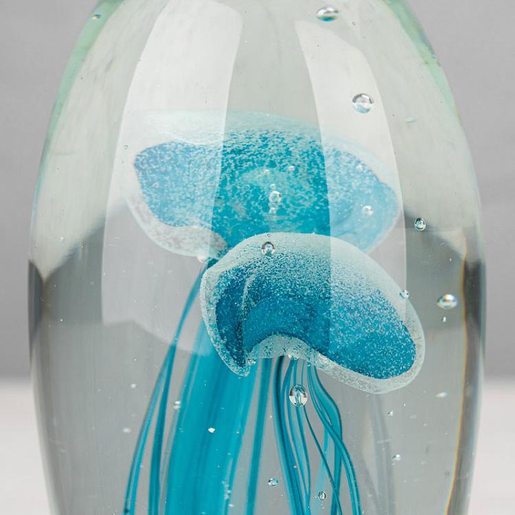 Пресс-папье Две синие медузы 3 Glass Paperweight 3 Blue Jellyfish