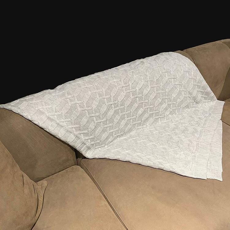 Меланжевый серый шерстяной плед Вермонт в вязаном тубусе, 130x180 см Vermont Plaid Grey Melange 130x180 cm