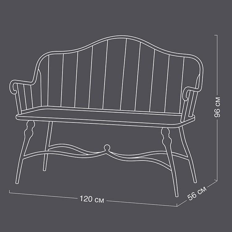 Садовая скамейка Valery Metal Bench Grey Patina - ракурс 13